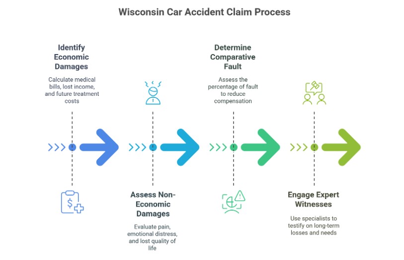 Calculating Compensation in Wisconsin Car Accident Claims