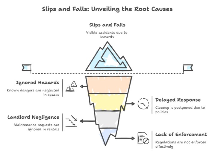 Common Locations Where Slips and Falls Occur in Wisconsin