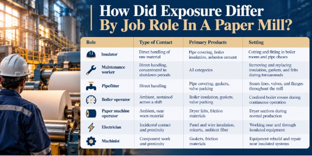 How Did Exposure Differ By Job Role In A Paper Mill?