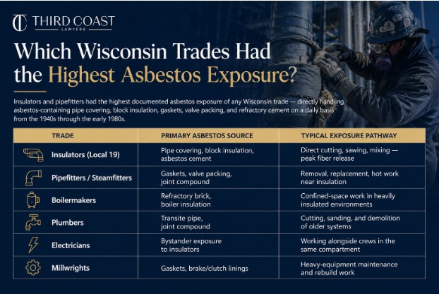 Which Wisconsin Trades Had the Highest Asbestos Exposure?