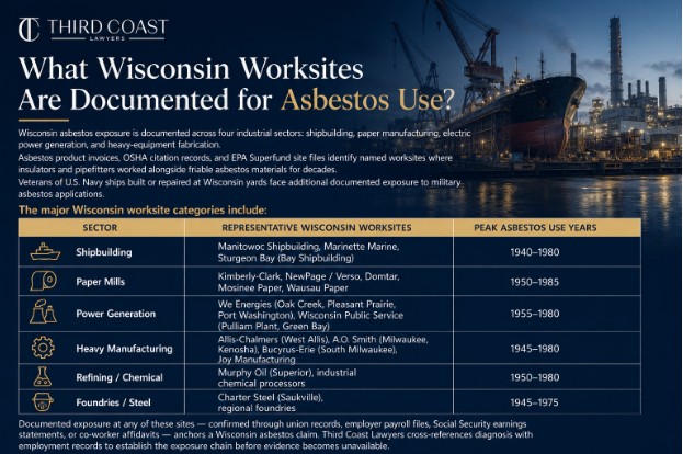 What Wisconsin Worksites Are Documented for Asbestos Use?