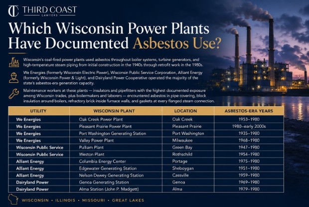 Which Wisconsin Power Plants Have Documented Asbestos Use?