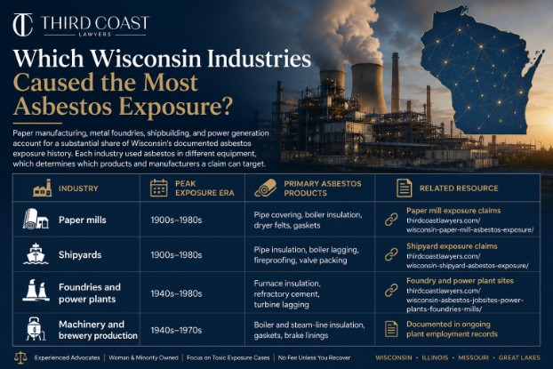 Which Wisconsin Industries Caused the Most Asbestos Exposure?
