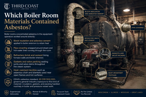 Which Boiler Room Materials Contained Asbestos?